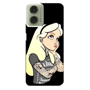 Чехол с печатью для Motorola MOTO G24 - (Мода) (AlphaPrint) (Девочка в тату)