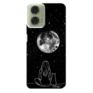 Чохол з малюнком кіт на Motorola MOTO G24 (Дівчина з котом)