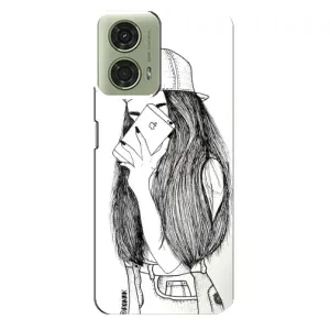 Чехол с печатью для Motorola MOTO G24 - (Мода) (AlphaPrint) (Фото девочки)