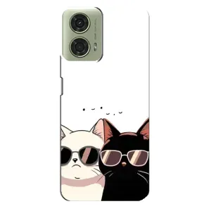 Чохол з малюнком кіт на Motorola MOTO G24 (Коти в окулярах)