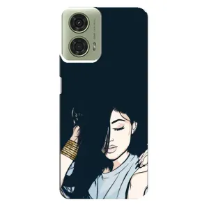 Чехол с печатью для Motorola MOTO G24 - (Мода) (AlphaPrint) (Красивая девочка)