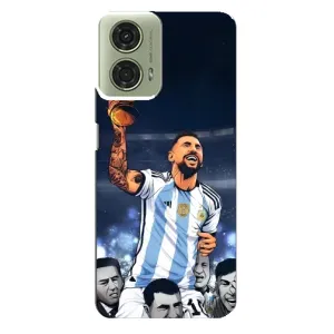 Чехлы для Motorola MOTO G24 (Leo чемпион) (AlphaPrint) (Месси с кубком)
