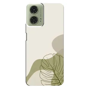 Силиконовый чехол с принтом в цветах на Motorola MOTO G24 (Зеленая монстера дизайн)
