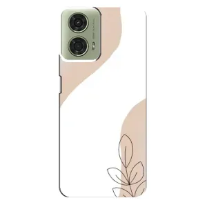 Силиконовый чехол с принтом в цветах на Motorola MOTO G24 (Нюдовая веточка абстракция)