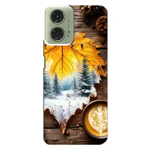 Чехол с уникальным дизайном «Осень с кофе» для Motorola MOTO G24 (Осенне-зимний кофе)