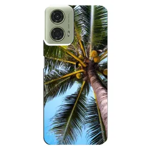 Силиконовый чехол с КАРТИНКАМИ лето для Motorola MOTO G24 (AlphaPrint) (Пальма)