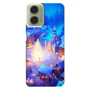 Різдвяні Чохли для Motorola MOTO G24 (VPrint) (Різдвяне місто)