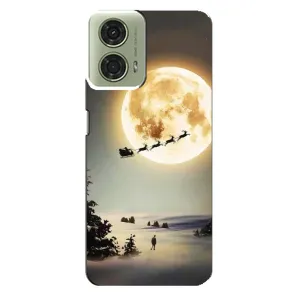 Новорічні, Святкові Чохли для Motorola MOTO G24 - 2024 год (Санта на місяці)