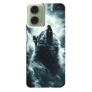 Чохол з картинкою 'Хижаки' для Motorola MOTO G24 (Вовк у хмарах)