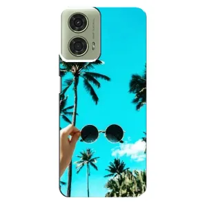 Силиконовый чехол с КАРТИНКАМИ лето для Motorola MOTO G24 (AlphaPrint) (Взгляд лето)