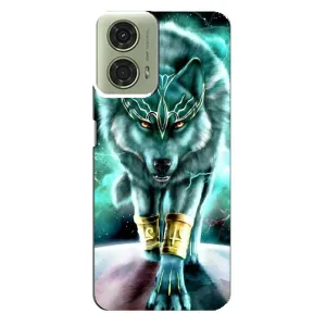 Захисні чохли для Моторола МОТО G24 (AlphaPrint) (ХІТ продаж) ВОВК (Яскравий вовк)