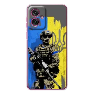 Чехлы с картинкой ЗСУ для Motorola Moto G55 (AlphaPrint) (АРТ солдат)
