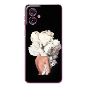 Чехлы (ART) Цветы на Motorola Moto G55 (VPrint) (Білі квіти)