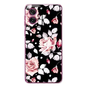 Чохли з квітами для Motorola Moto G55 (VPrint) (Квіти на чорному)