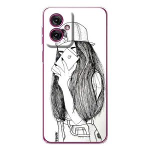 Чохол з друком для Motorola Moto G55 - (Мода) (AlphaPrint) (Фото дівчини)
