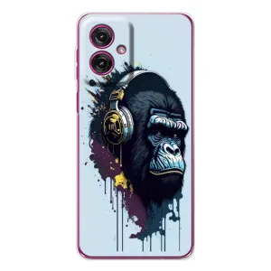 Чохол з Мавпами Motorola Moto G55 - (AlphaPrint) (Горила в навушниках)