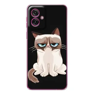 Чохол з принтом для Motorola Moto G55 (AlphaPrint) Модні коти (Сумний кіт)