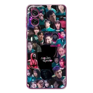 Чехол Гра в кальмара для Motorola Moto G55 (Коллаж Игра кальмара)