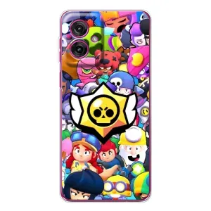 Чехол для Motorola Moto G55 Бравл Старс (VPrint) (Лого Brawl Stars)