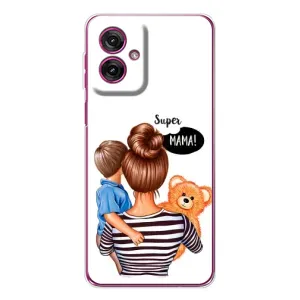 Чохол з друком для Motorola Moto G55 - (Мама з дитинкою) (AlphaPrint) (Мама з синочком)