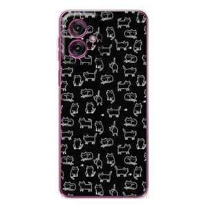 Чохол з принтом для Motorola Moto G55 (AlphaPrint) Модні коти (Маленькі котики)