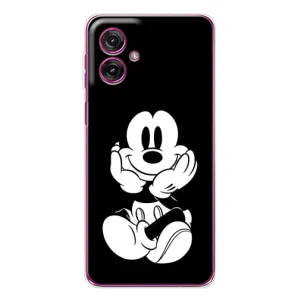 Міккі Маус чохол для Motorola Moto G55 (AlphaPrint - Мультяшні) (Маус на чорному)