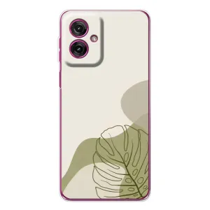 Силконовий чохол з принтом в квітах на Motorola Moto G55 (Зелена монстера дизайн)