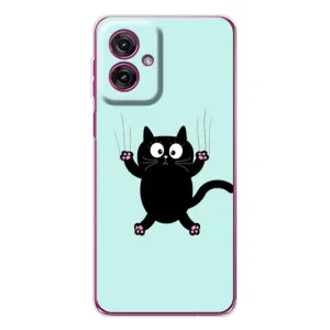Чохол з принтом для Motorola Moto G55 (AlphaPrint) Модні коти (Падаючий кіт)