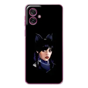 Чехлы Венсдей на Motorola Moto G55 Уэнсдей (AlphaPrint) (серьезная Уэнздей)