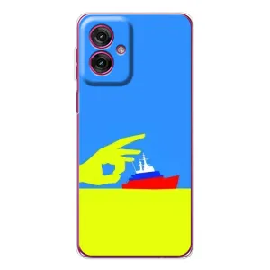 Чехол с принтом (Русский корабль...) для Мото G55 (AlphaPrint) (Щелбан кораблю)