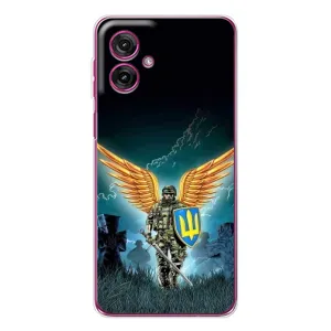 Чехлы с картинкой ЗСУ для Motorola Moto G55 (AlphaPrint) (Солдат ЗСУ)