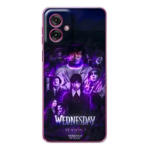 Чехол с дизайном Венздей 2 на Motorola Moto G55 (Фиолетовая магия Уэнздей)