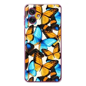 Чохол з принтом для Мото G55 - (Прикольні) (AlphaPrint) (Яскраві метелики)