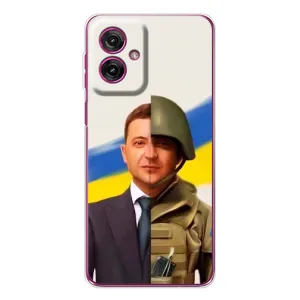 Чохол для Motorola Moto G55 (AlphaPrint - с принтом Зеленського) (Зеленский солдат)