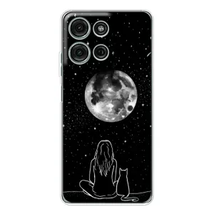 Чохол з малюнком кіт на Motorola MOTO G56 (Дівчина з котом)