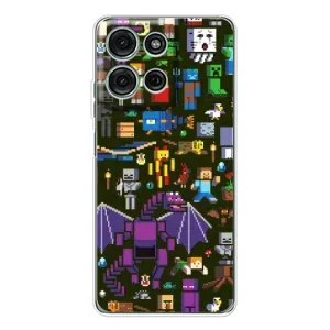 Чохол Майнкрафт на Motorola MOTO G56 (AlphaPrint) Minecraft (Колаж Майнкрафт)