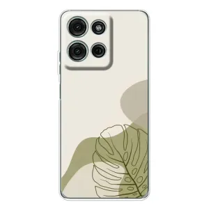 Силконовий чохол з принтом в квітах на Motorola MOTO G56 (Зелена монстера дизайн)