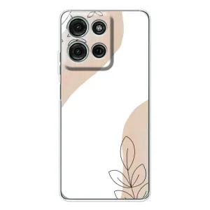 Силконовий чохол з принтом в квітах на Motorola MOTO G56 (Нюдова гілочка абстракція)