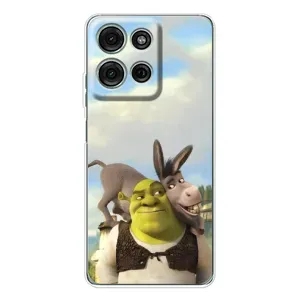 Чехол с мультфильмом Шрек на Motorola MOTO G56 (Шрек и Осел)