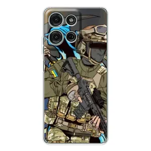 Чехлы с картинкой ЗСУ для Motorola MOTO G56 (AlphaPrint) (Воїн ЗСУ)