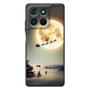 Новорічні, Святкові Чохли для Motorola Moto G57 Power - 2024 год (Санта на місяці)