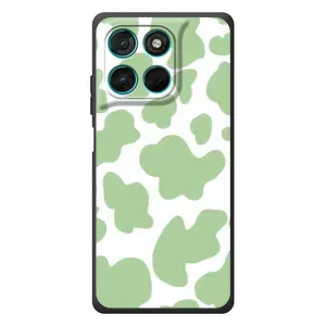 Чохол з принтом корови на Мо Motorola Мо G57 Павер (Зелений принт)