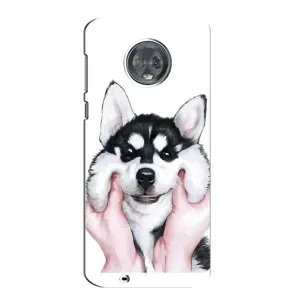 Чехлы с собаками для Motorola MOTO G6 (VPrint) (Довольный Хаски)