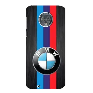 Чехол для Мото G6 - с принтом БМВ (AlphaPrint) (Лого BMW)