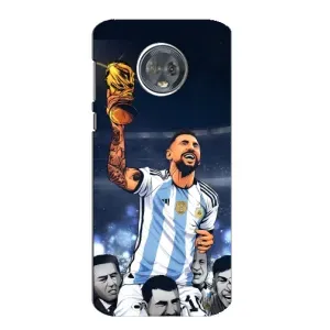 Чохли для Motorola MOTO G6 (Leo чемпіон) (AlphaPrint) (Мессі з кубком)