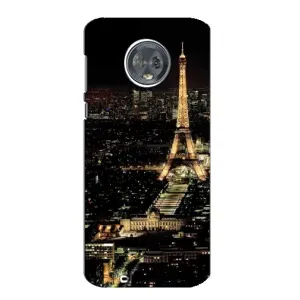 Чехол Эйфелева Башня для Motorola MOTO G6 - (AlphaPrint) (Ночной Париж)