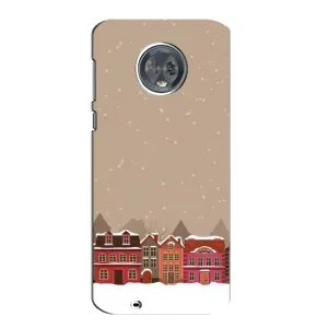 Новогодние, Праздничные Чехлы для Motorola MOTO G6 - 2024 год (Зимний город)