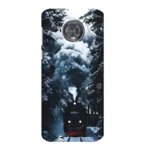 Новогодние, Праздничные Чехлы для Motorola MOTO G6 - 2024 год (Зимний поезд)