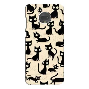 Чохол з малюнком кіт на Motorola MOTO G7 Plus (Чорні коти)
