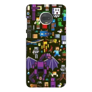 Чохол Майнкрафт на Motorola MOTO G7 Plus (AlphaPrint) Minecraft (Колаж Майнкрафт)